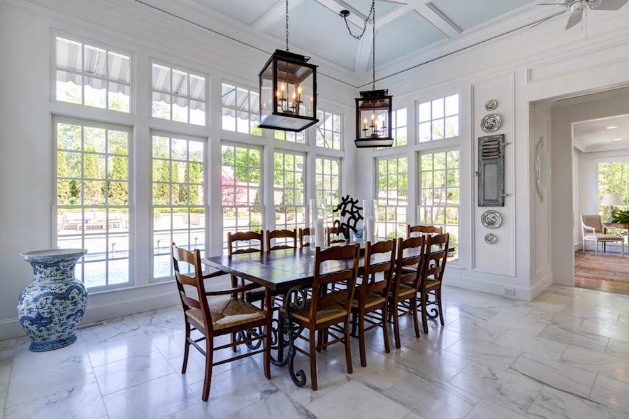 virginia tidewater newly constructed breakfast sunroom