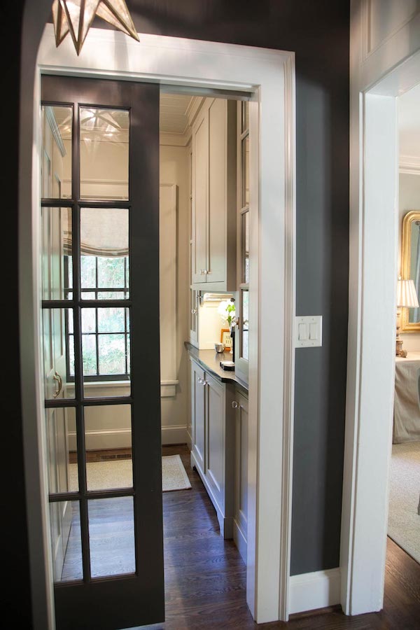 brookhaven tudor sliding french door opens into pantry and laundry room