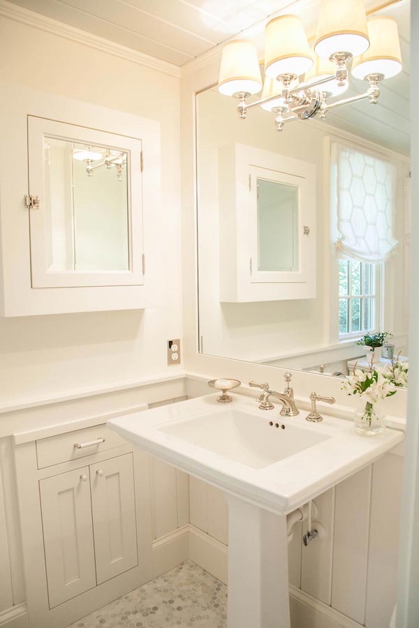 brookhaven tudor guestbath with custom cabinetry