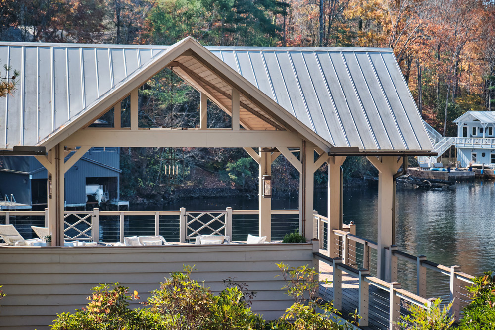 lake burton boathouse view of boathouse from main house