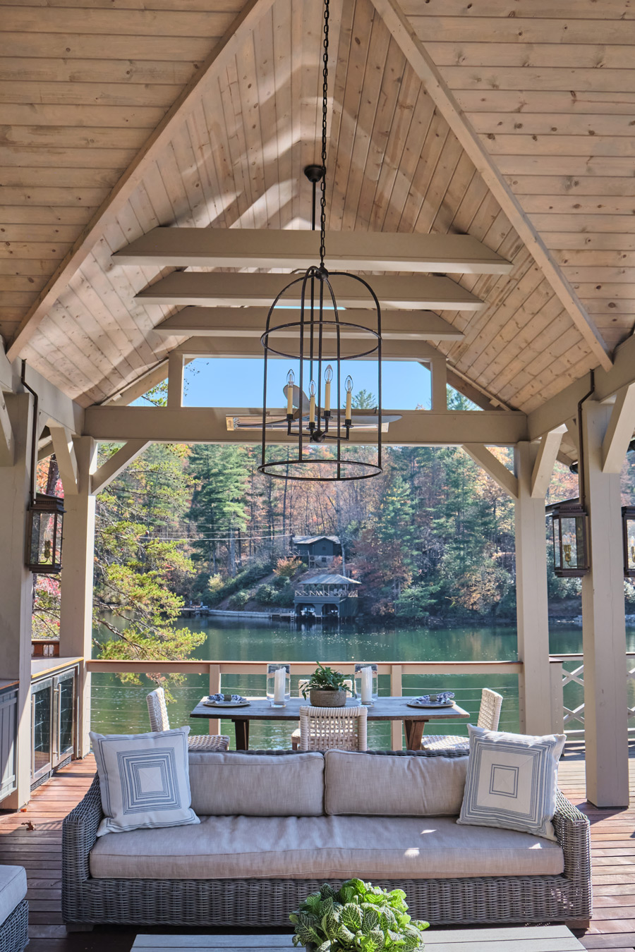 lake burton boathouse ceiling detail and lantern