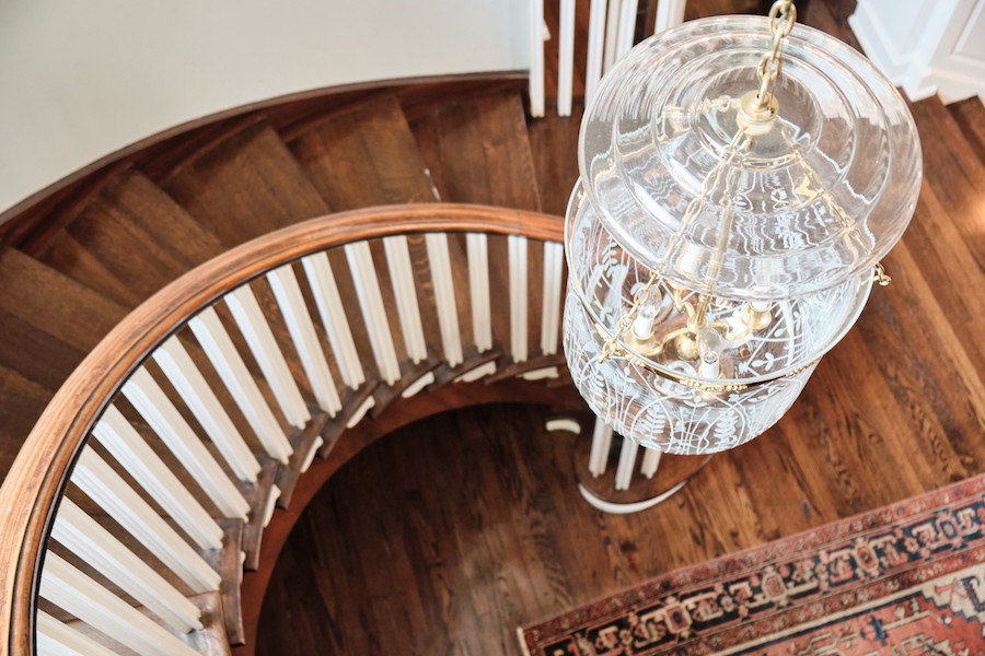 english country stairwell birdseye view