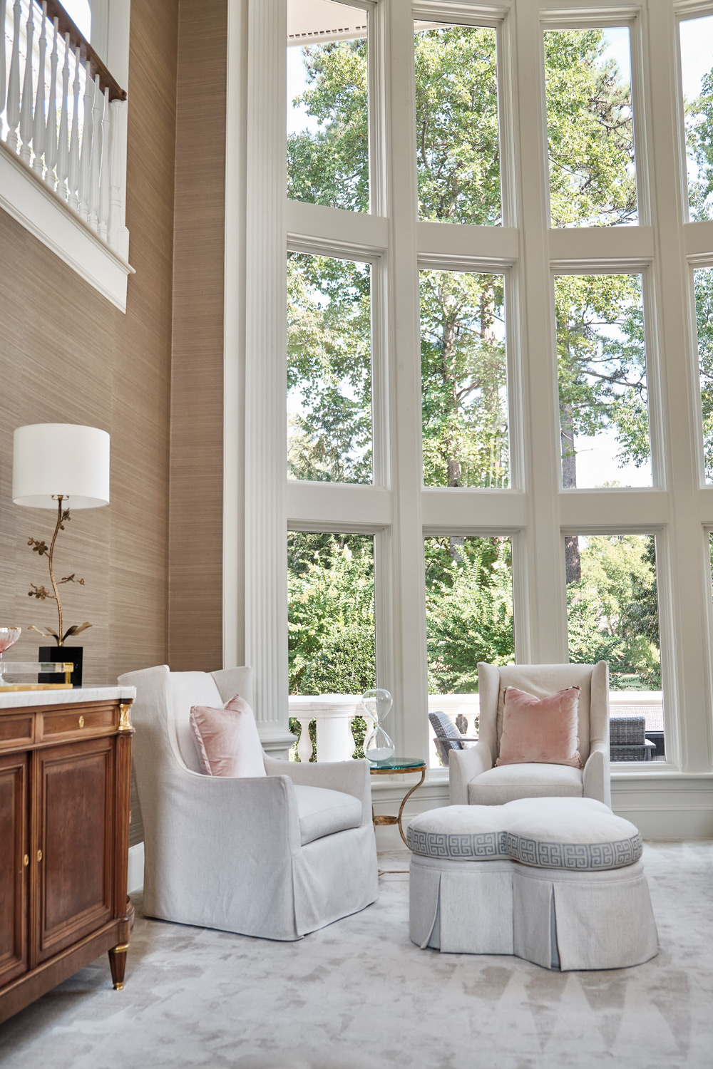 full view of the living room in the John's Creek home